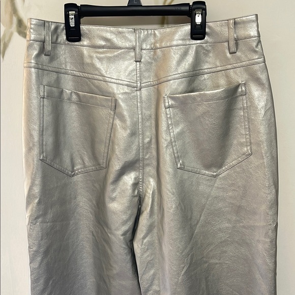 Wayf Silver Metallic Soft Faux Leather Pants - Picture 6 of 11